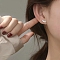 Alloy Earrings for Women, with 925 Sterling Silver Pin, Feather, 14.5mm