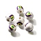 Printed Natural Wood, Pearlized, Carnival Series, Rainbow, 15.5x14.5mm, Hole: 4.5mm