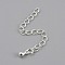 Brass Ends with Chains, Silver, Teardrop, 55mm