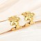 304 Stainless Steel Cuff Earrings, Flower, Golden, 12.5x10mm