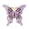 Zinc Alloy Pendants, with Rhinestone, Butterfly, Violet, 45x49x4.5mm, Hole: 1.6mm