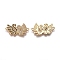 Brass Micro Pave Cubic Zirconia Links connectors, Swan, Black & Clear, Golden, 13x25x1.9mm, Hole: 1.4mm