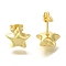 Rack Plating Brass Stud Earrring, Long-Lasting Plated, Cadmium Free & Lead Free, Star, Real 18K Gold Plated, 11x12mm