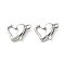 304 Stainless Steel Lobster Claw Clasps, Heart, Stainless Steel Color, 14x10x3.5mm, Hole: 1.4mm