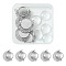 DIY Blank Pendant Making Kit, Including Moon Shape Alloy Pendant Cabochon Settings, Glass Cabochons, Platinum, 10Pcs/box