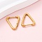 201 Stainless Steel Hoop Earrings, with 316 Surgical Stainless Steel Pins, Real 18K Gold Plated, Triangle, 17.5x14.5x2mm