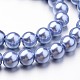 Hebras de cuentas redondas de perlas de vidrio teñidas ecológicas X-HY-A008-8mm-RB015-2
