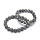 Bracelets extensibles en jaspe sésame naturel / perle de jaspe kiwi X-BJEW-K212-A-033-1