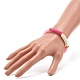 女性のためのカーブチューブ不透明なアクリルビーズストレッチブレスレット  濃いピンク  内径：2-1/8インチ（5.5cm） BJEW-JB06940-05-3
