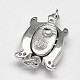 Tortoise Electroplated Sterling Silver Micro Pave Cubic Zirconia Box Clasps STER-N015-29-2