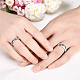 Regalos de san valentín anillos de pareja de acero de titanio grabado para mujer RJEW-BB16383-8P-7