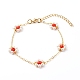 Perles de coquillage et perles acryliques bracelets à maillons de fleurs X1-BJEW-TA00003-01-1