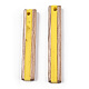 不透明樹脂とホワイトウッドのペンダント  長方形のチャーム  ゴールド  45x7.5x4.5mm  穴：2mm RESI-N039-11-1
