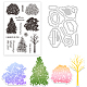 Globleland PVC Plastic Stamps, Carbon Steel Cutting Dies Stencils, for DIY Scrapbooking/Photo Album, Decorative Embossing DIY Paper Card, Mixed Color, 2style/set
