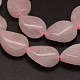 Twist Teardrop Natural Rose Quartz Beads Strands G-L318-01-2