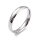 Chapado en iones (ip) 304 anillo de dedo de banda lisa simple de acero inoxidable para mujer RJEW-B036-06-3
