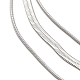304 ステンレス鋼スネークチェーン 3 層ネックレス女性用  ステンレス鋼色  15.35インチ（39cm） NJEW-C028-01P-2