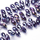 Electroplate Glass Faceted Teardrop Beads Strands EGLA-D014-11-2
