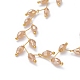 Colliers en perles de verre ovales à facettes galvanisées NJEW-JN02625-04-2
