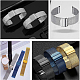 Unicraftale 18 pièces 3 styles surface lisse 201 fermoirs de bracelet de montre en acier inoxydable STAS-UN0051-84-6