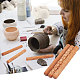 GORGECRAFT 3PCS 3 Styles Wood Grain Roller Stone Leaf Fish Wooden Handle Clay Texture Roller Ripple Wood Hand Rollers Textured Rolling Pins Handmade Clay Roller Set Pottery Tool for Diy Clay Potteries CELT-GF0001-01-7