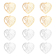 UNICRAFTALE 12pcs 2 Colors Heart with Wavy Filigree Charms 201 Stainless Steel Pendants 1.4mm Small Hole Charms for DIY Jewelry Making STAS-UN0029-90-1