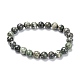 Bracelets de perles extensibles en jaspe zébré naturel G-A185-01B-1
