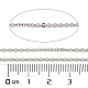 Cadenas tipo cable plano de plata de ley 925 con baño de rodio STER-F052-04P-03-2
