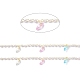Catene di perline fatte a mano in ottone e zirconi e imitazione abs di perle CHC-D029-31G-2