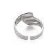 304 кольцо-манжета из нержавеющей стали неправильной формы с широкой лентой и открытой манжетой для женщин RJEW-N038-049P-2