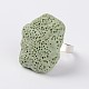 Pepitas ajustables anillos de dedo de piedras preciosas de roca de lava RJEW-I013-04-2