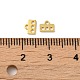 スターリングシルバーのシャンデリアコンポーネントリンク925個  4ループ長方形コネクタ  ゴールドカラー  4.3x5.5x0.6mm  穴：1mm STER-D006-11B-G-3