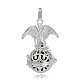 Silver Color Plated Brass Hollow Round Cage Pendants KK-J248-10S-2
