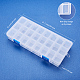 Pandahall 4 шт. органайзер для хранения пластиковые ящики прямоугольные контейнеры для бус белые пластиковые ящики для контейнеров для хранения ювелирных изделий 21.8x11x3 см CON-BC0001-04-3