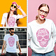 NBEADS Bling Rhinestone Pink Skull Sticker DIY-WH0303-267-6
