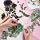 GORGECRAFT 6Pcs 3 Colors Flowers Embroidery Patch Sticker Rose Lace Fabric Sewing Floral Leaves Patches Trim Applique for Women Bridal Wedding Sewing Trimming Dress Clothes DIY Patches DIY-GF0007-68-3