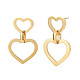 304 boucles d'oreilles pendantes double coeur en acier inoxydable pour femme EJEW-N016-015LG-2