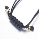 Adjustable Brass Braided Beaded Bracelets BJEW-F282-29G-RS-4