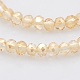 Chapelets de perles en rondelles facettées en verre plaqué lustre de nacre GLAA-A024B-PL01-1