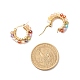 Cubic Zirconia Round Beads Braided Hoop Earrings EJEW-JE04868-6