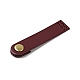 半円形の牛革製の財布の留め具に縫い付けられています  真鍮製スナップボタン バッグ口バックル  スーツケースバッグ盗難防止パーツ  暗赤色  9.05x2x1cm  穴：1.5mm FIND-D027-05A-1