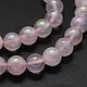 Galvanici rosa naturale perle di quarzo fili G-K285-06-8mm-3