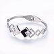 304 Stainless Steel Cubic Zirconia Bangles BJEW-L628-03-3