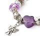 Cuore angelo fiori di trifoglio braccialetto europeo per ragazze adolescenti BJEW-JB06849-6