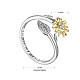 Shegrace 925 anillos ajustables de plata esterlina JR820A-02-2