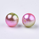 Rainbow ABS Plastic Imitation Pearl Beads OACR-Q174-4mm-08-2