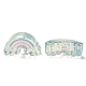 Cuentas de esmalte acrílico iridiscente arco iris chapado uv OACR-G012-08-3