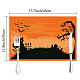 Прямоугольник с тематическим узором на Хэллоуин из хлопка и льняной ткани AJEW-WH0196-007-2