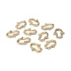 Brass Micro Pave Clear Cubic Zirconia Spring Gate Rings ZIRC-F120-008G-3