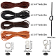 GORGECRAFT 4 Rolls 4 Colors 5m x 2mm Round Leather Cords Cowhide Leather Rope String with 150Pcs Jump Rings Lobster Clasps Clamp Ends for Jewelry Making Necklaces Bracelets DIY Crafts Braiding Threads DIY-WH0504-09-2